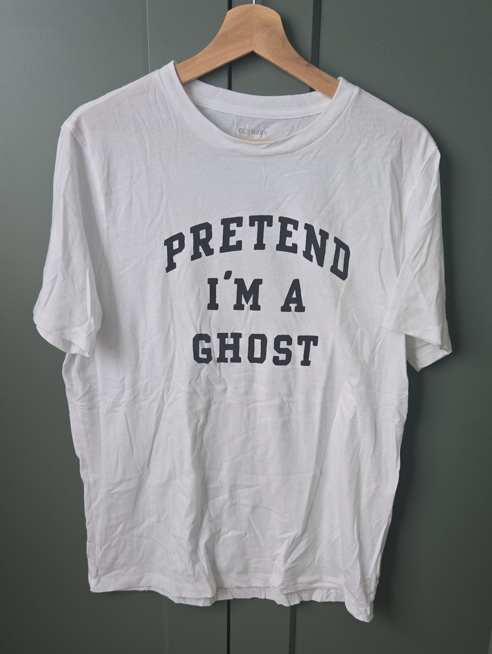 Old Navy White Short Sleeve Graphic Tee with Black Text
